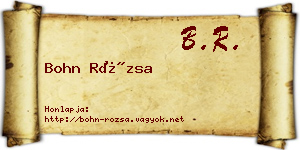 Bohn Rózsa névjegykártya